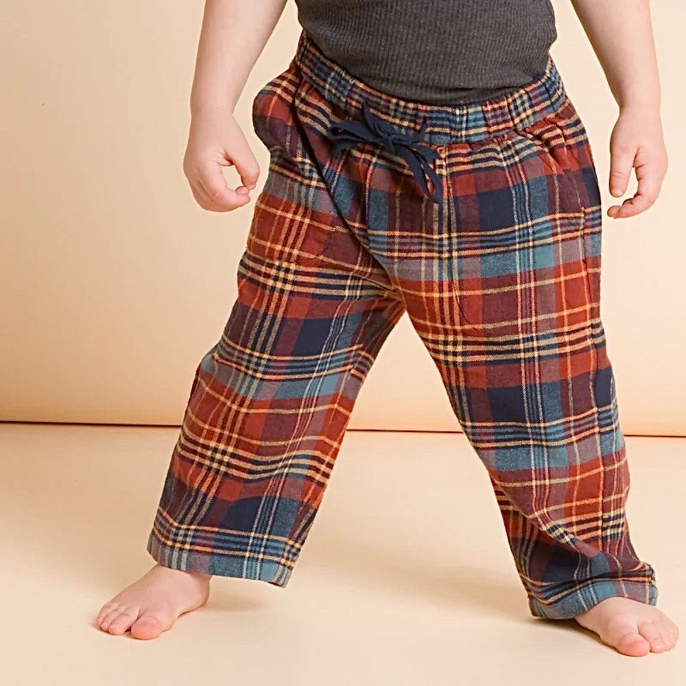BEET WORLD Rust Plaid Little Boy Pants